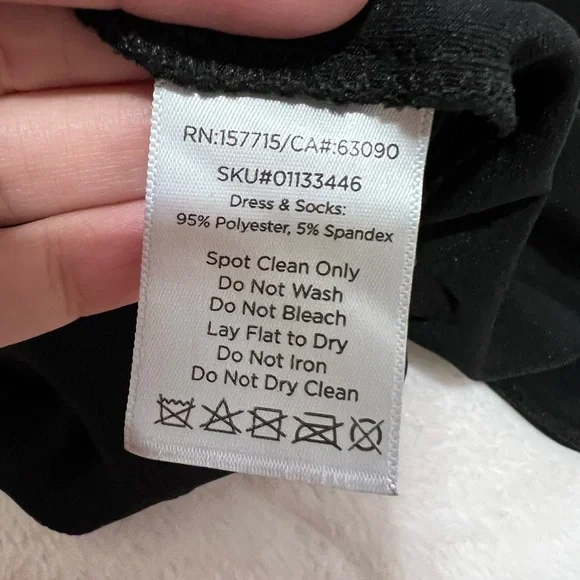 Spirit Black Skeleton Hoodie long sleeves mini Dress Costume size M - Picture 5 of 9